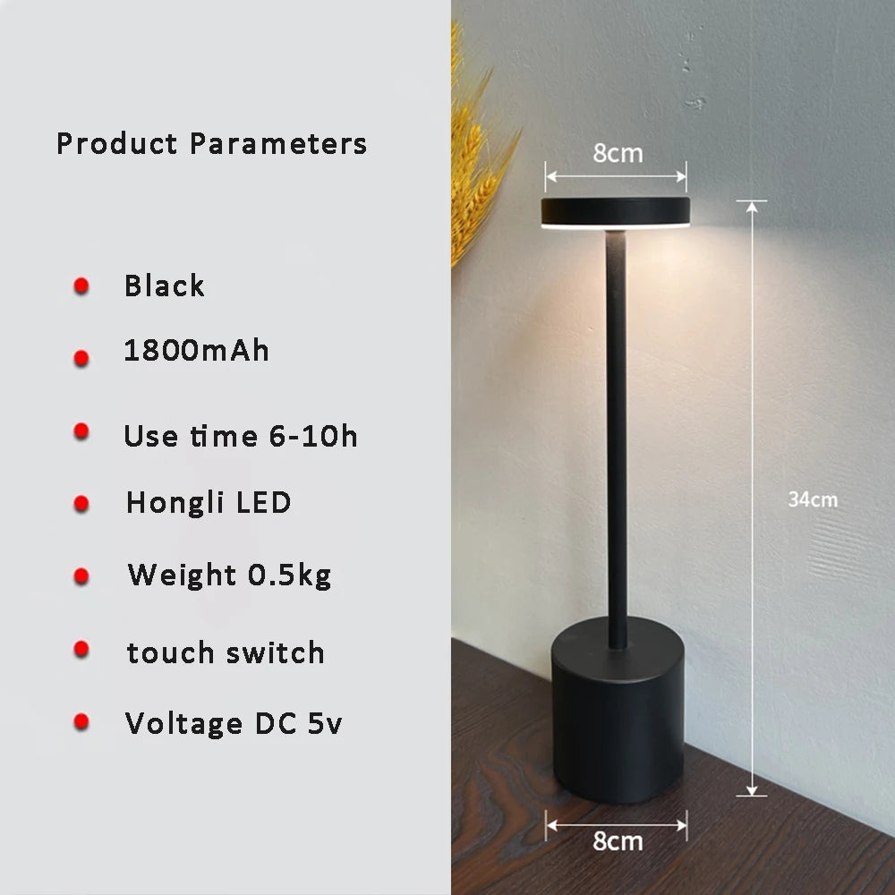 Cordless Rechargeable Touch Table Lamp