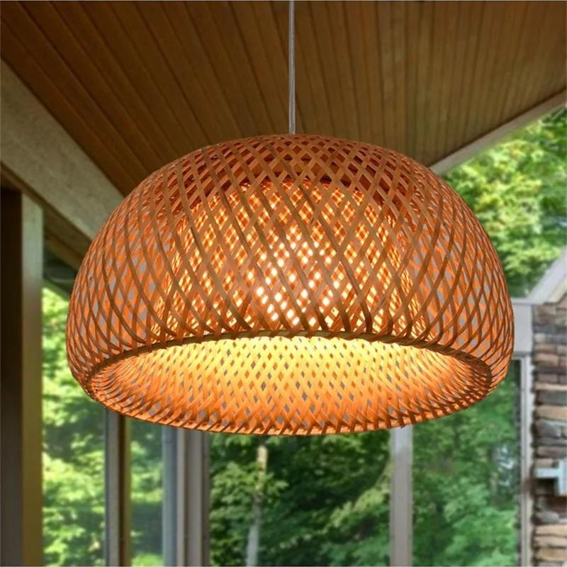 Handwoven Wicker Pendant Light