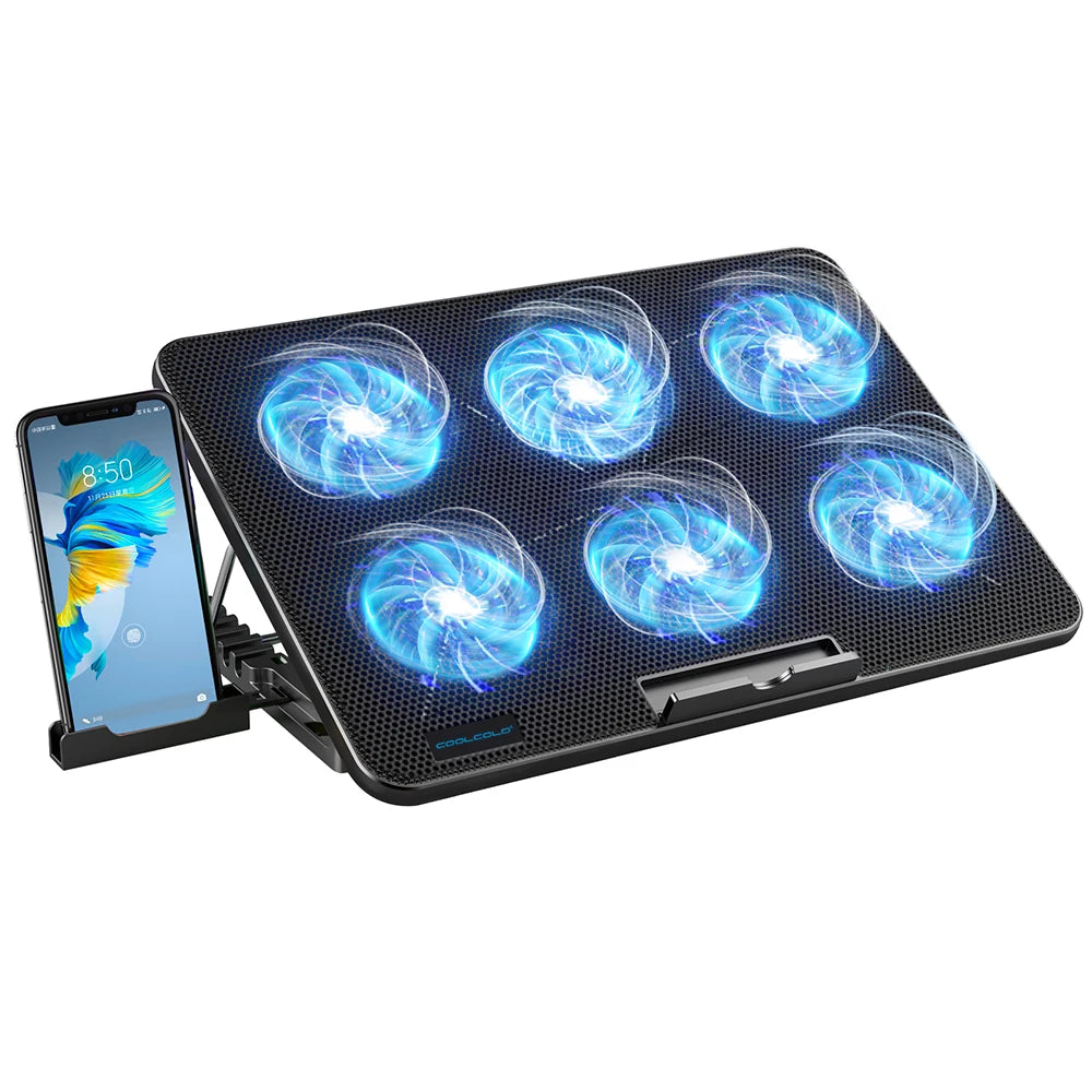 6-Fan Adjustable Laptop Cooling Stand