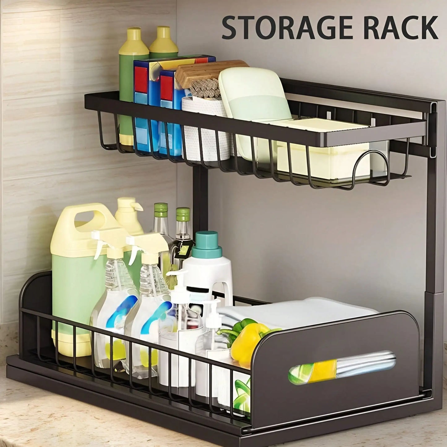 2-Tier Sliding Under-Sink Organizer