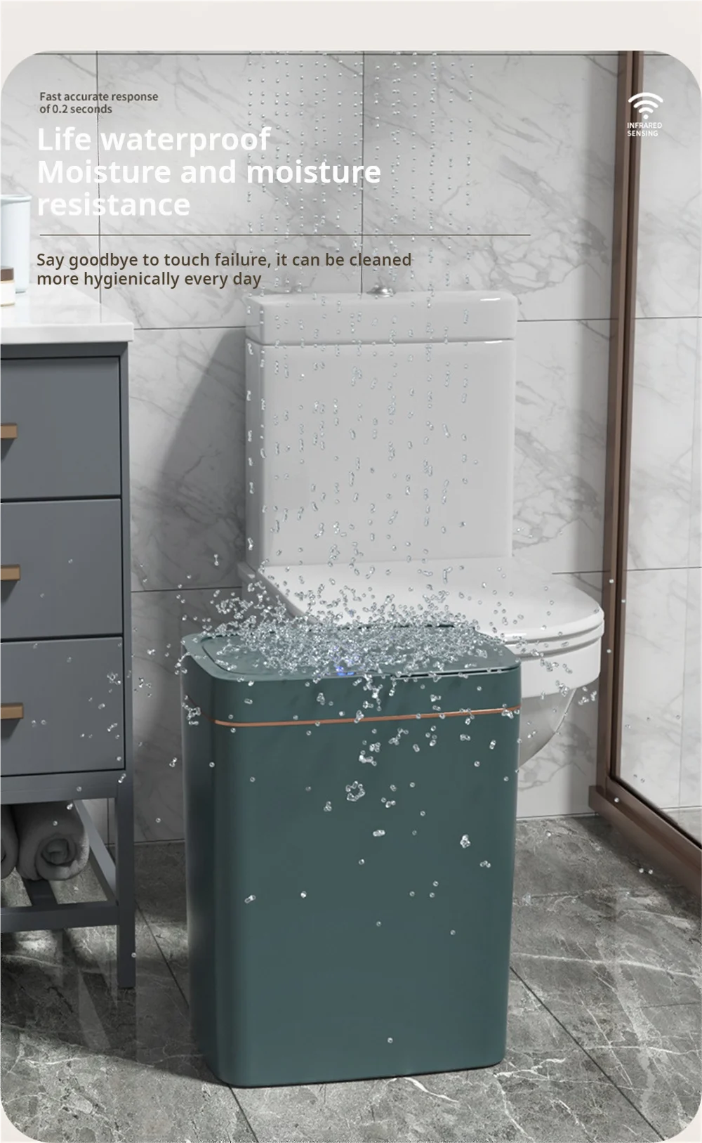 15 L Touchless Auto-Bagging Trash Can