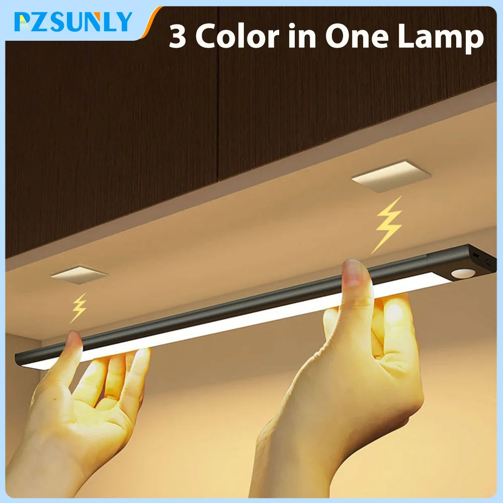 Rechargeable three-color motion sensor light bar