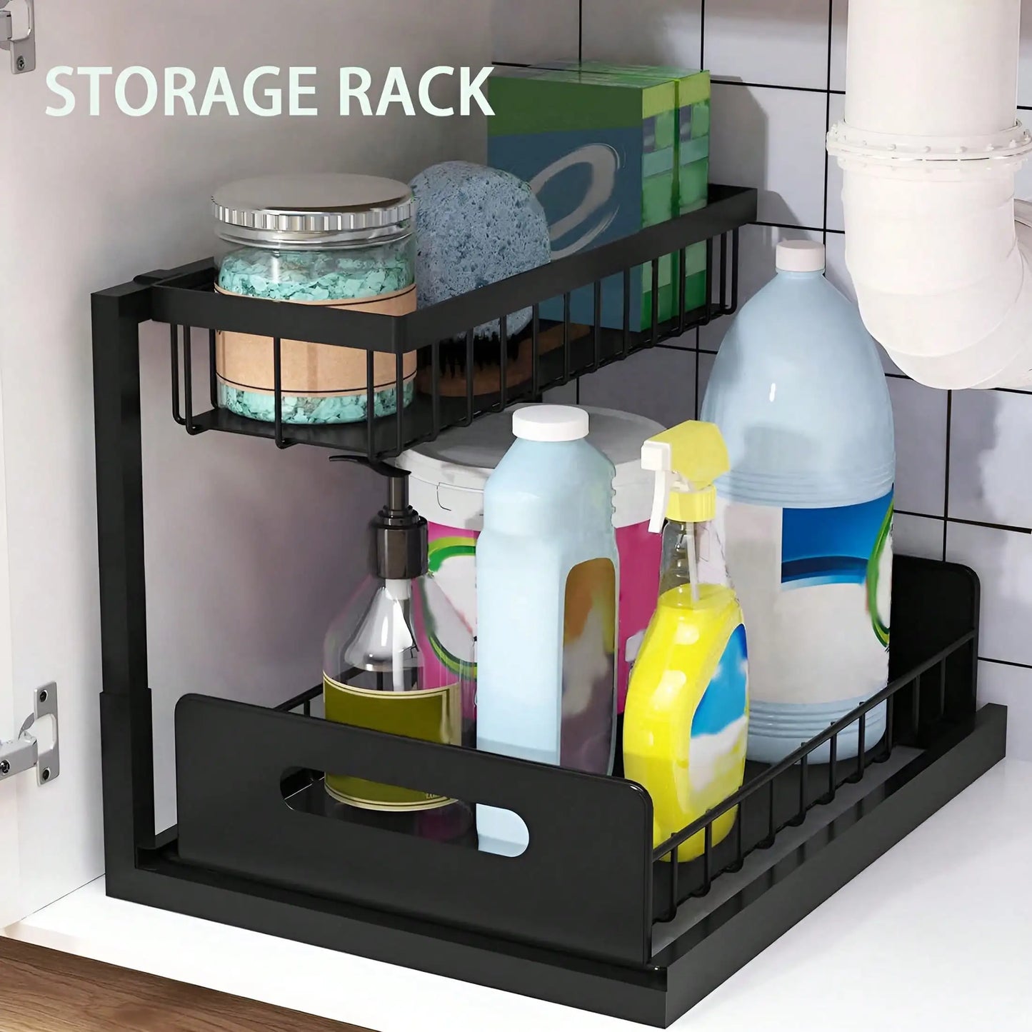 2-Tier Sliding Under-Sink Organizer