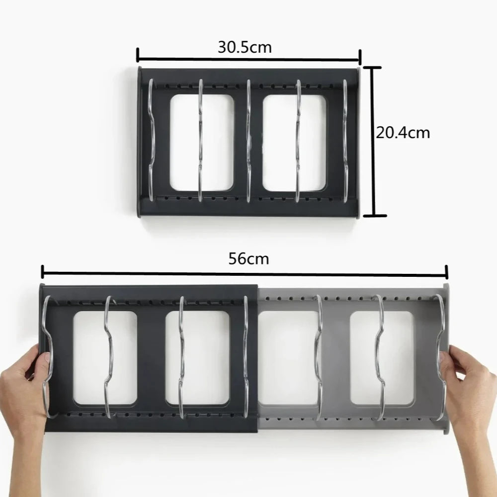 Expandable 7-Slot Pot & Lid Organizer