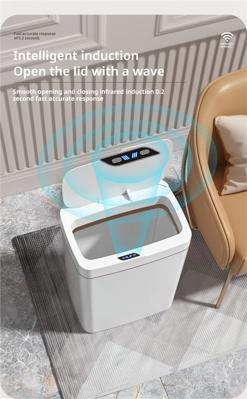 15 L Touchless Auto-Bagging Trash Can
