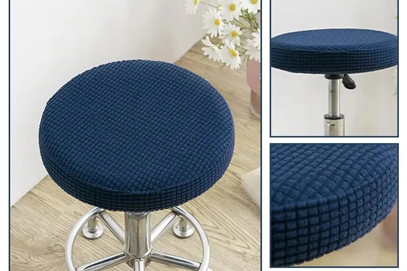 Stretch-Fit Round Stool Seat Cover