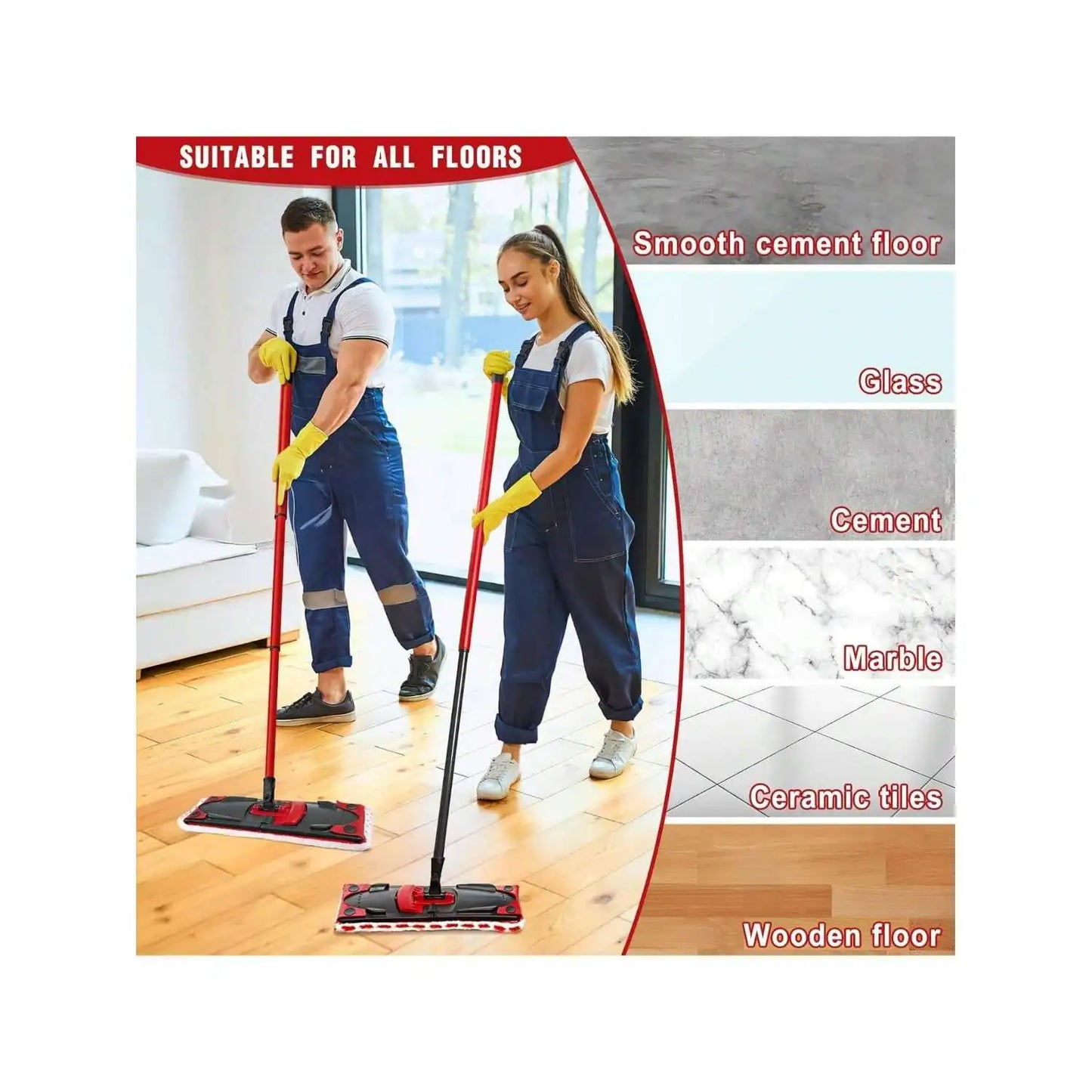 Reusable Microfiber Mop Pad Refill Set