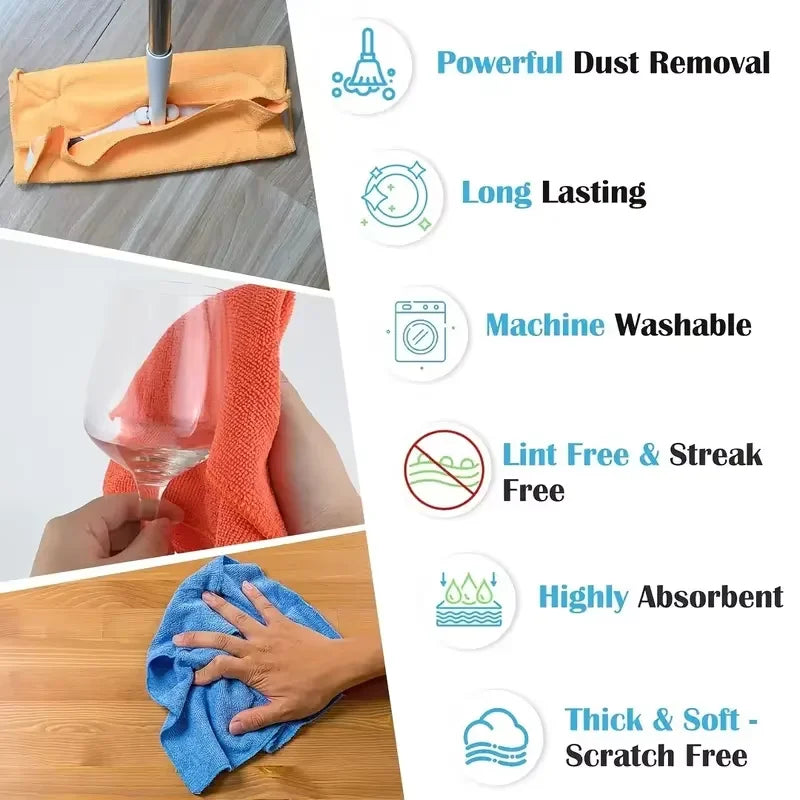 Reusable Microfiber Cleaning Cloth Set