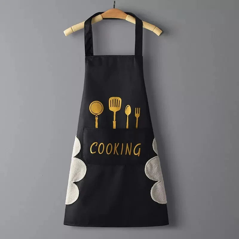 Hand-Wipe Kitchen Apron with Pocket