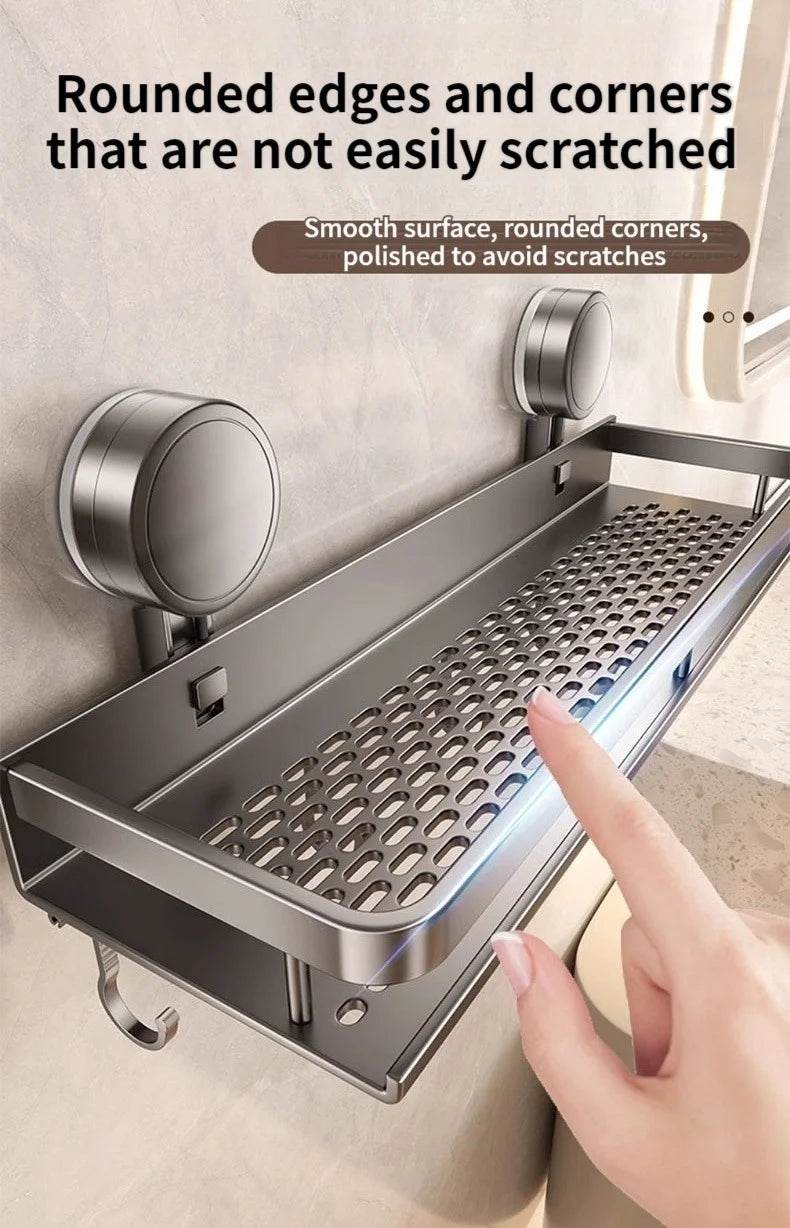 [Duplicate] Suction-Cup Aluminum Bathroom Shelf
