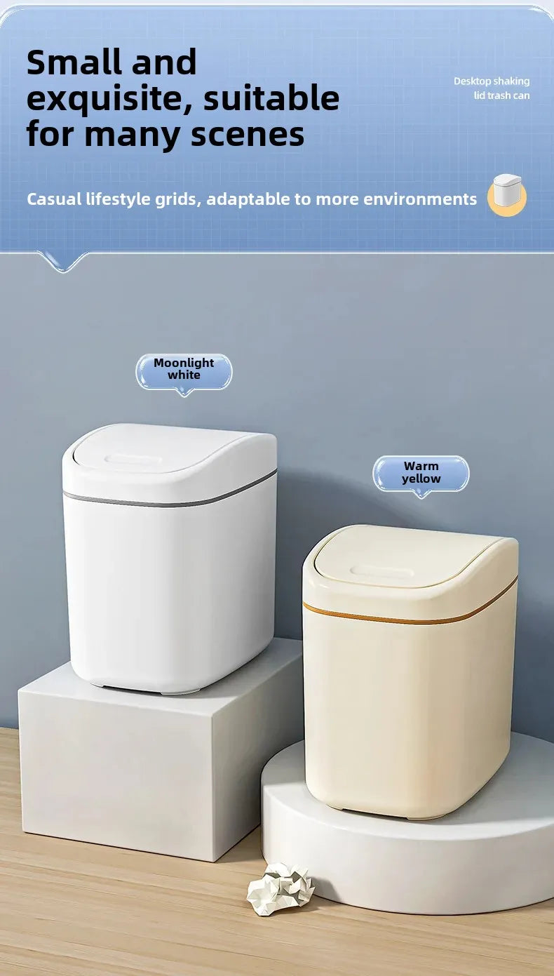 Mini Swing-Lid Desktop Trash Can