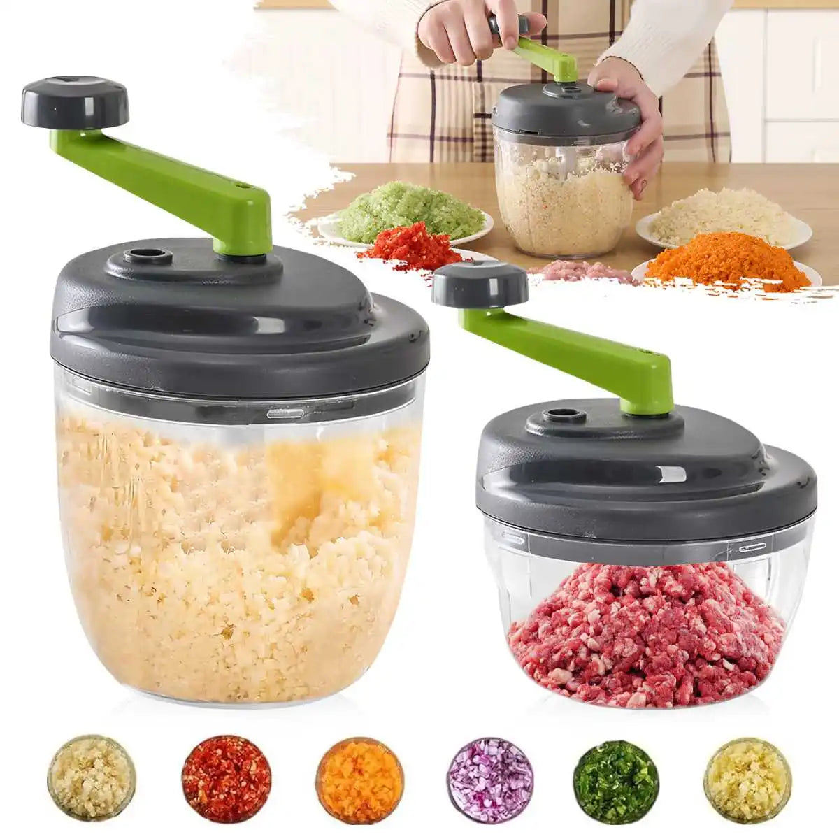 Hand-Crank Vegetable & Food Chopper