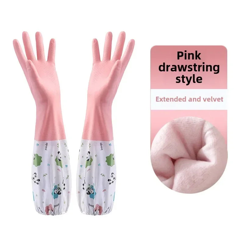 Long-Cuff Household Cleaning Gloves