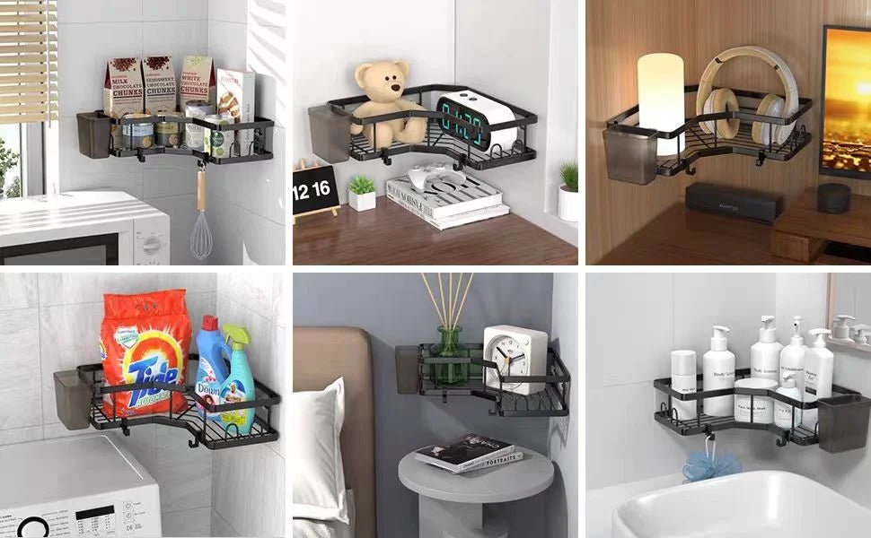 Dual-Tier Stainless Steel Corner Shelf