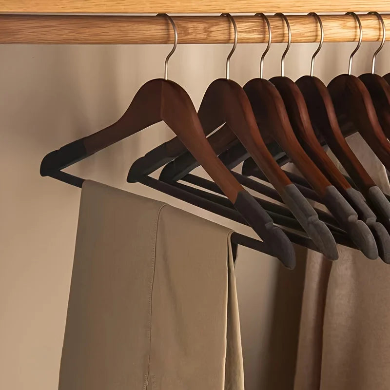 5-Piece Non-Slip Wooden Hanger Set