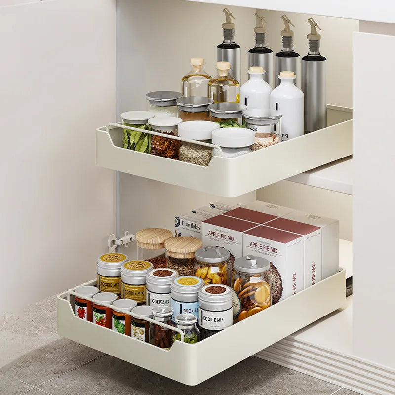 Pull-Out Cabinet Organizer with Sliding Rails