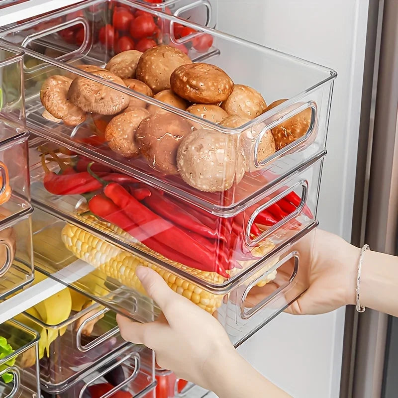 Transparent refrigerator storage bin