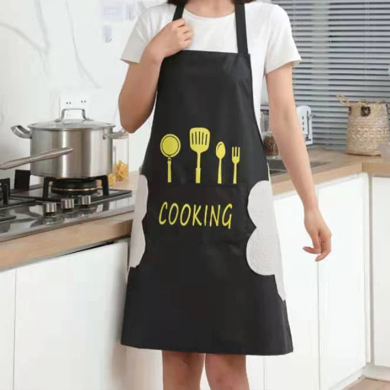 Hand-Wipe Kitchen Apron with Pocket