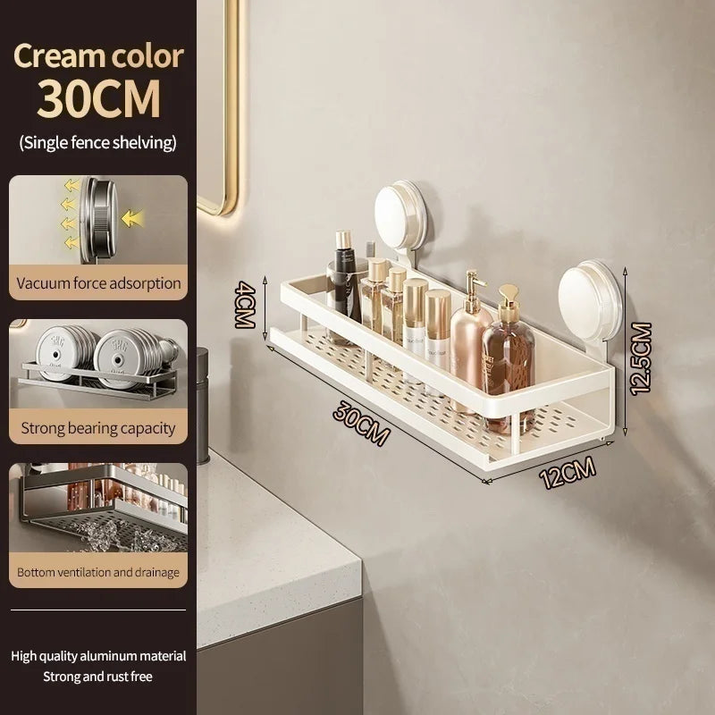 [Duplicate] Suction-Cup Aluminum Bathroom Shelf