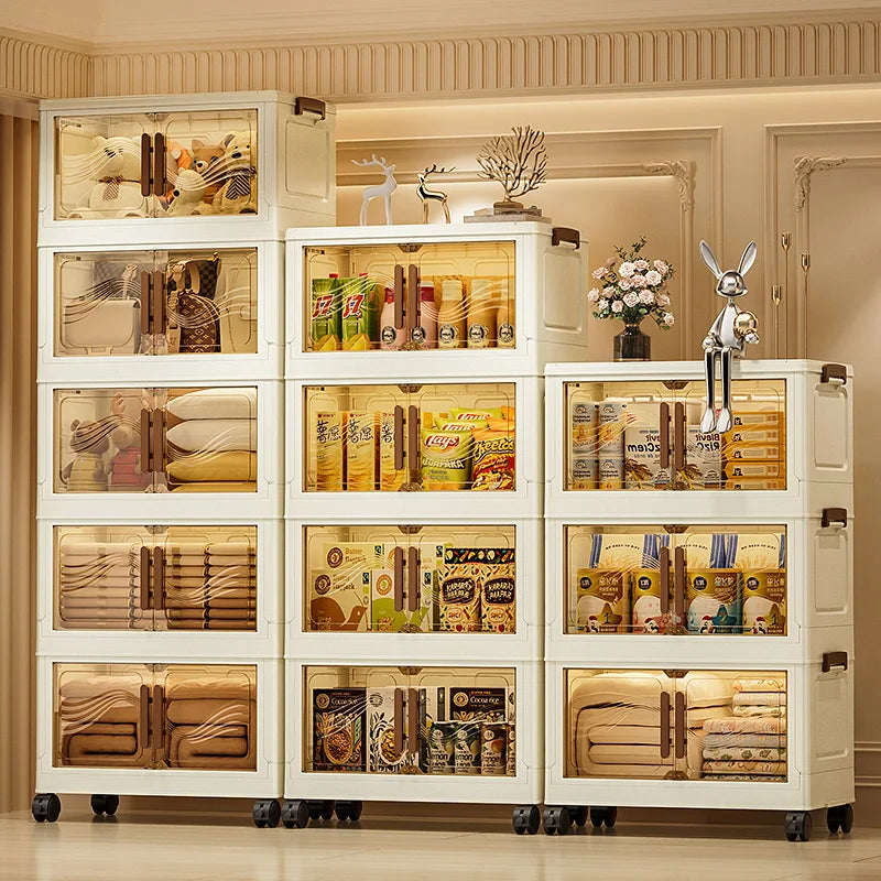 Foldable Clear-Door Storage Cabinet