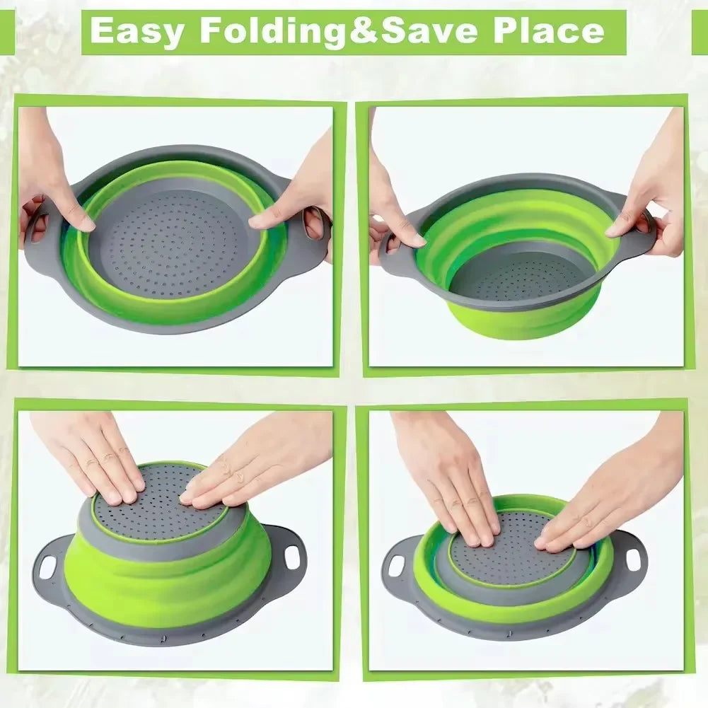 Collapsible Silicone Colander with Handles