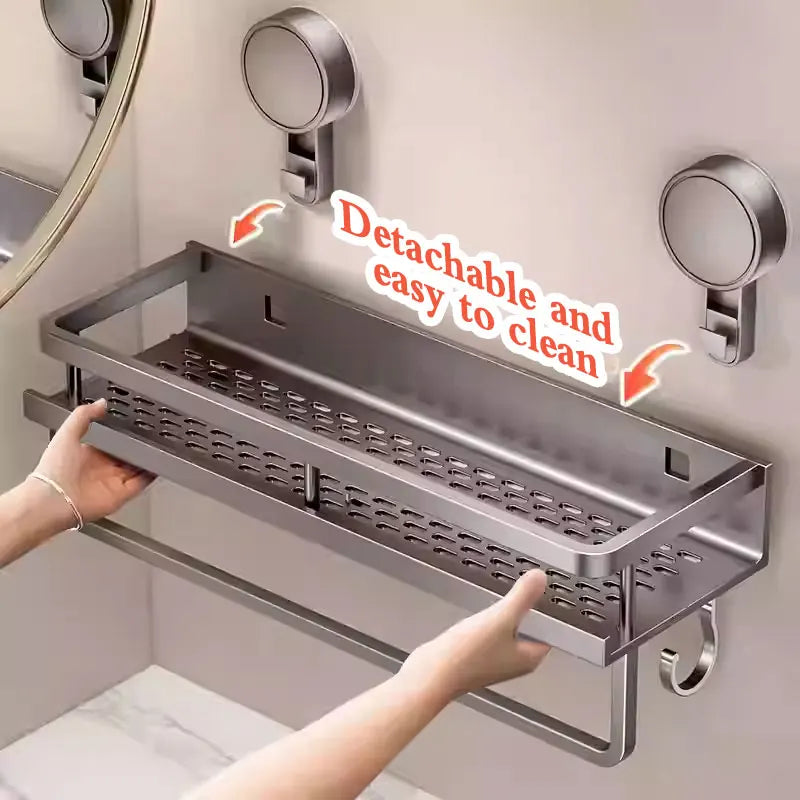 [Duplicate] Suction-Cup Aluminum Bathroom Shelf