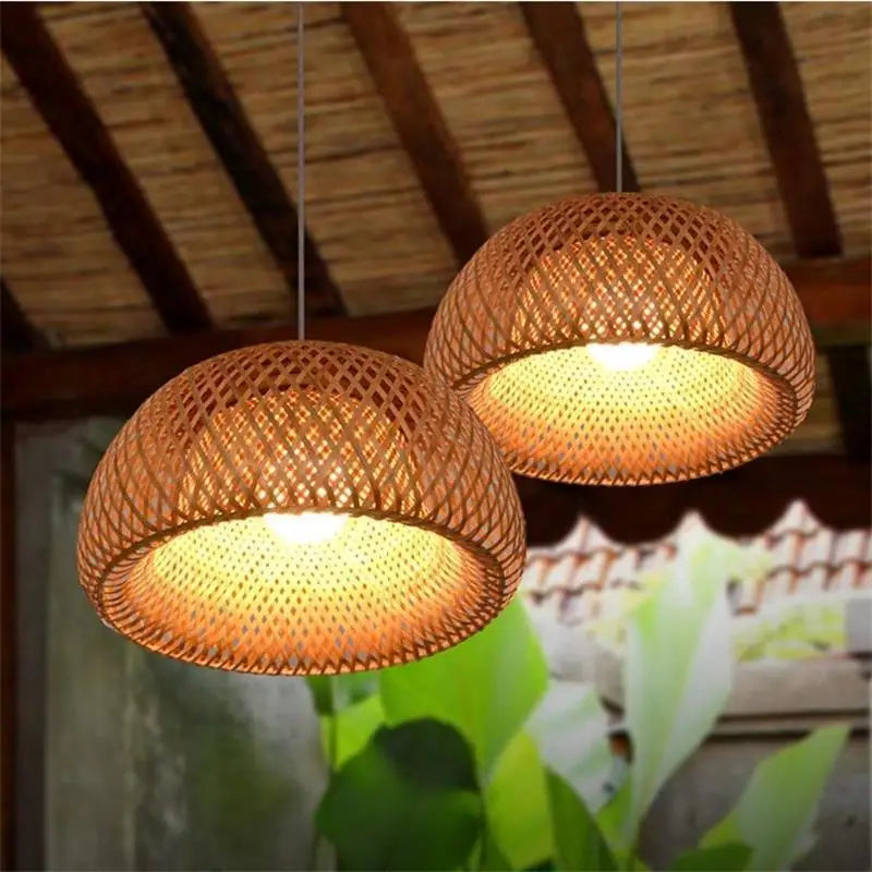 Handwoven Wicker Pendant Light