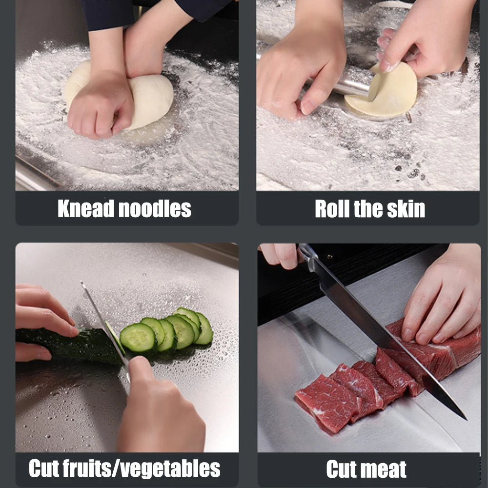 L-Shaped Stainless Steel Countertop Prep Board