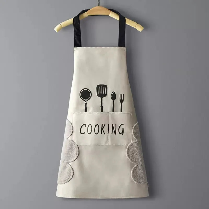 Hand-Wipe Kitchen Apron with Pocket