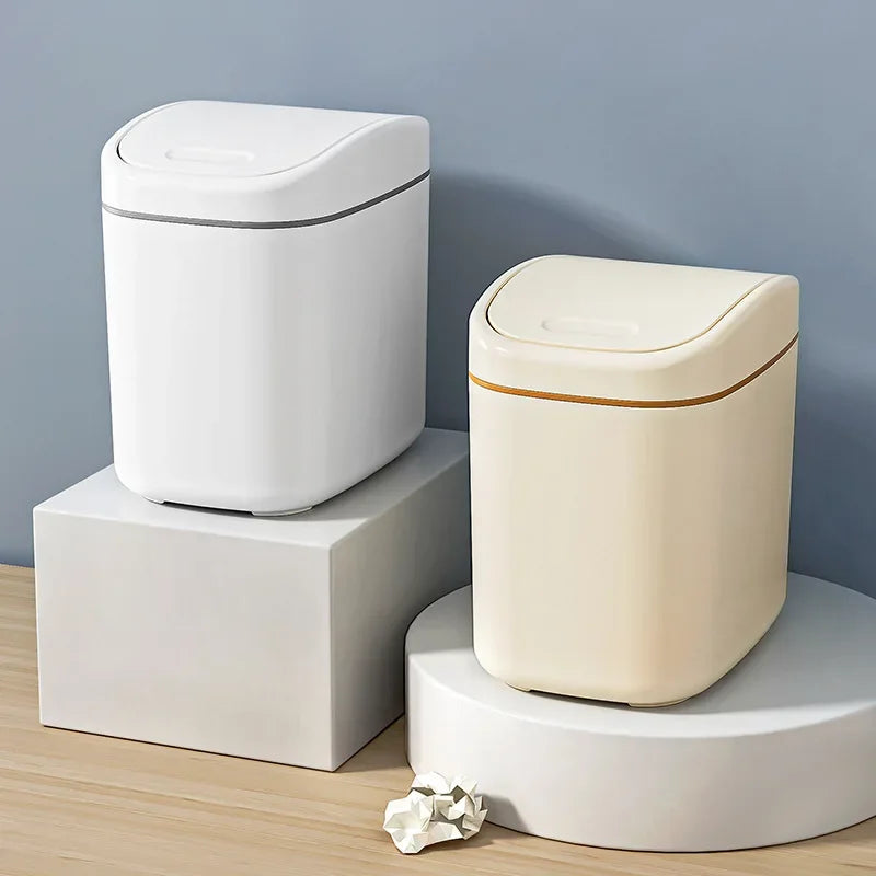 Mini Swing-Lid Desktop Trash Can