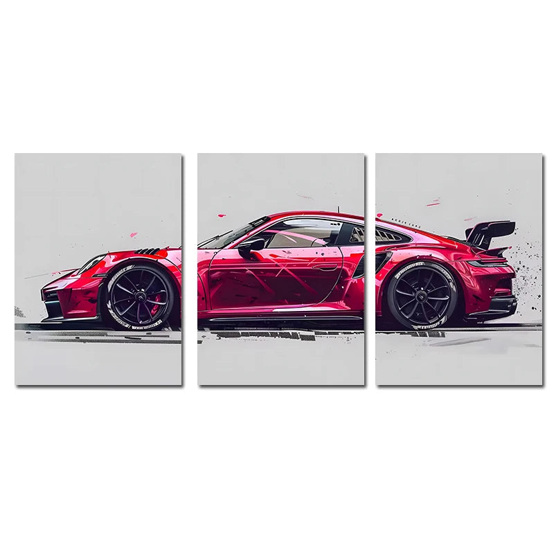 3-Piece Supercar Canvas Wall Art Set