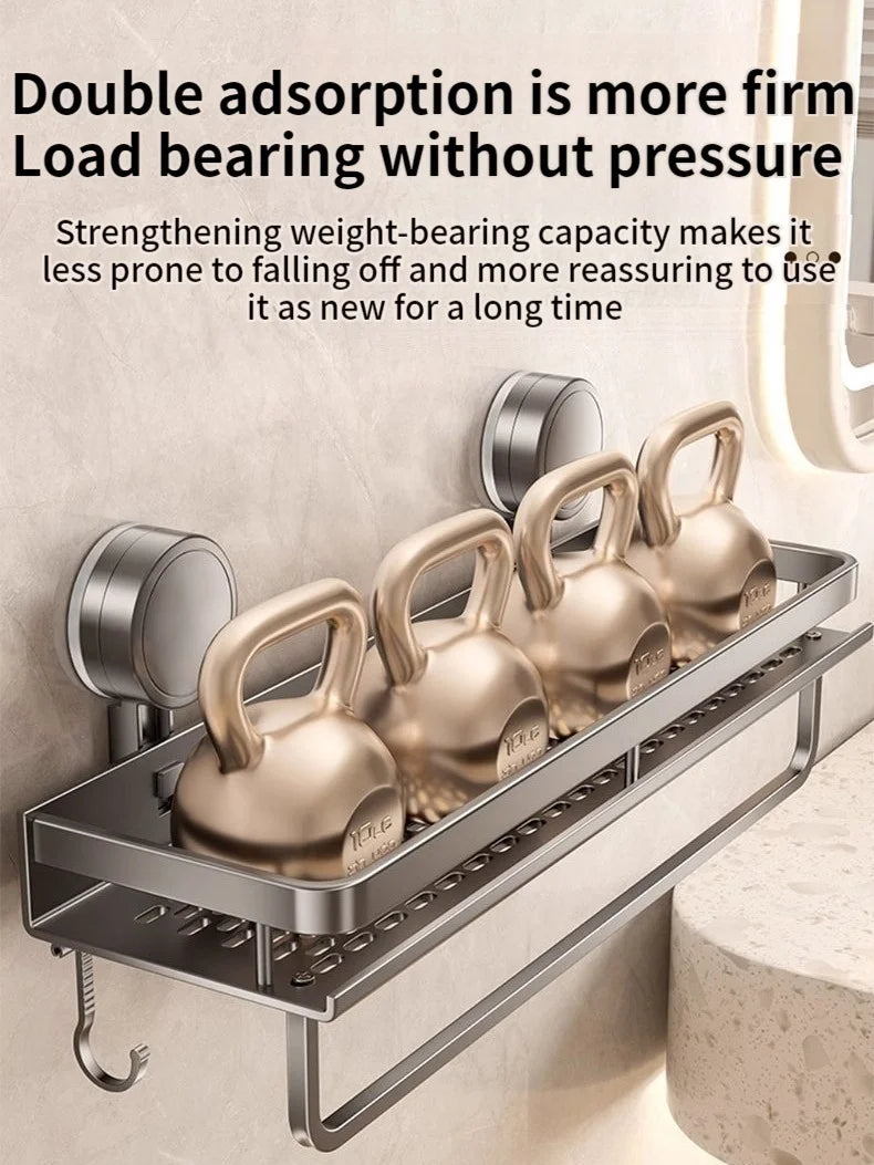 [Duplicate] Suction-Cup Aluminum Bathroom Shelf