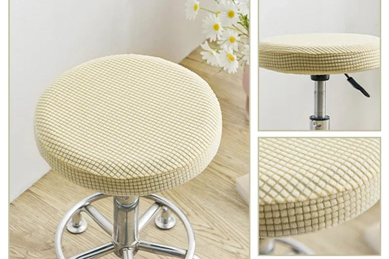 Stretch-Fit Round Stool Seat Cover