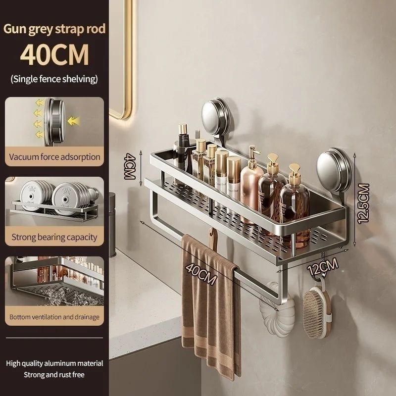 [Duplicate] Suction-Cup Aluminum Bathroom Shelf