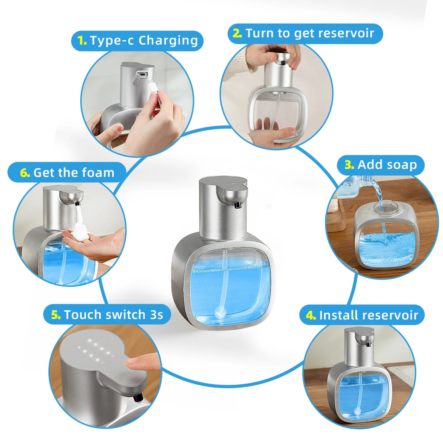 500 mL Wall-Mounted Automatic Foam Soap Dispenser