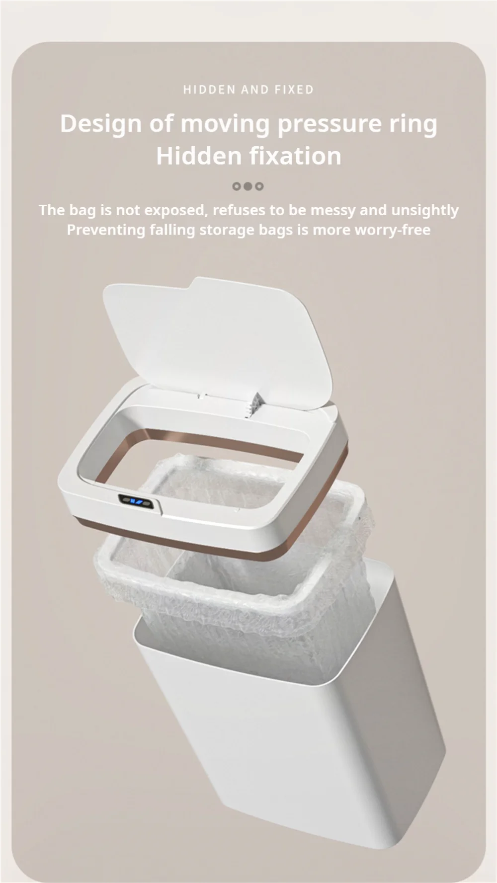 15 L Touchless Auto-Bagging Trash Can