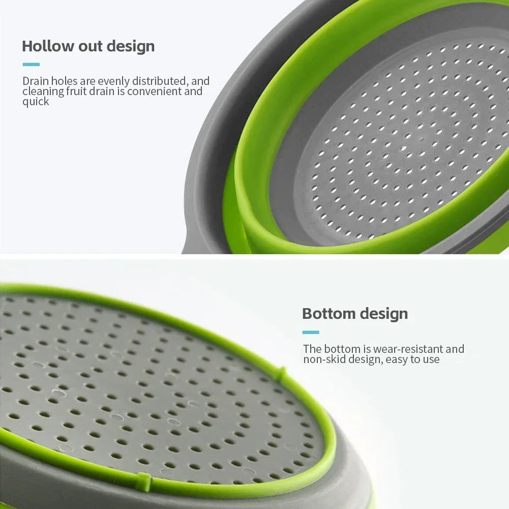 Collapsible Silicone Colander with Handles