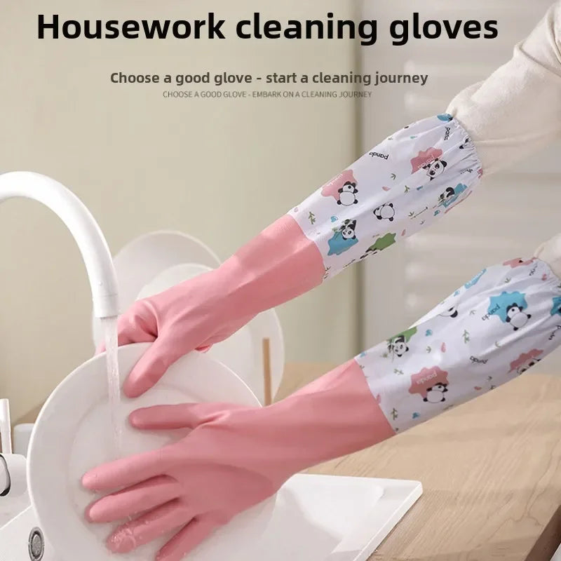 Long-Cuff Household Cleaning Gloves