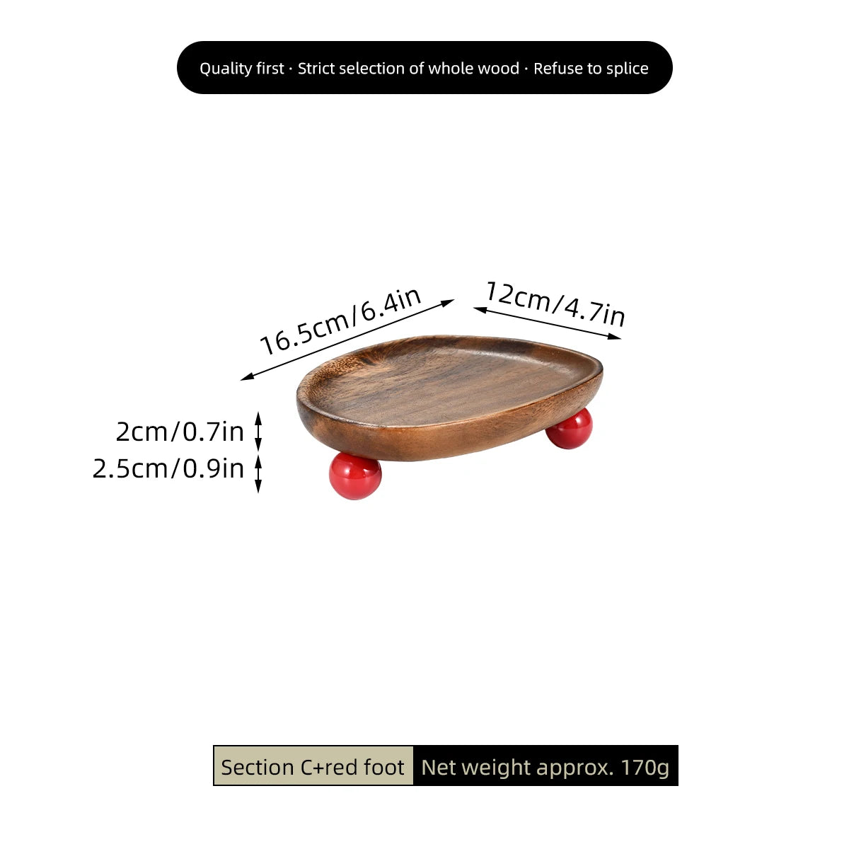 Organic-Shaped Wooden Display Tray