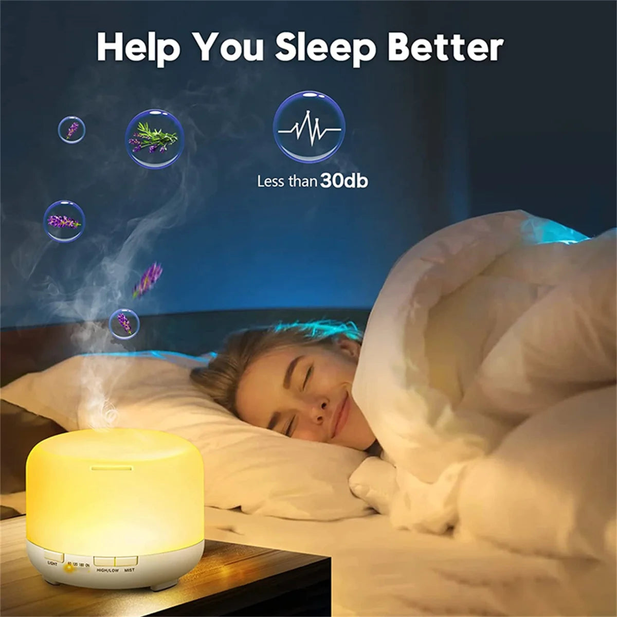 500ml Color-Changing Essential Oil Diffuser