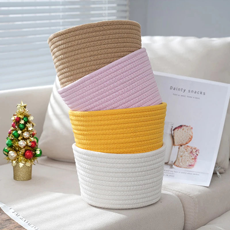 Woven Cotton Rope Storage Basket