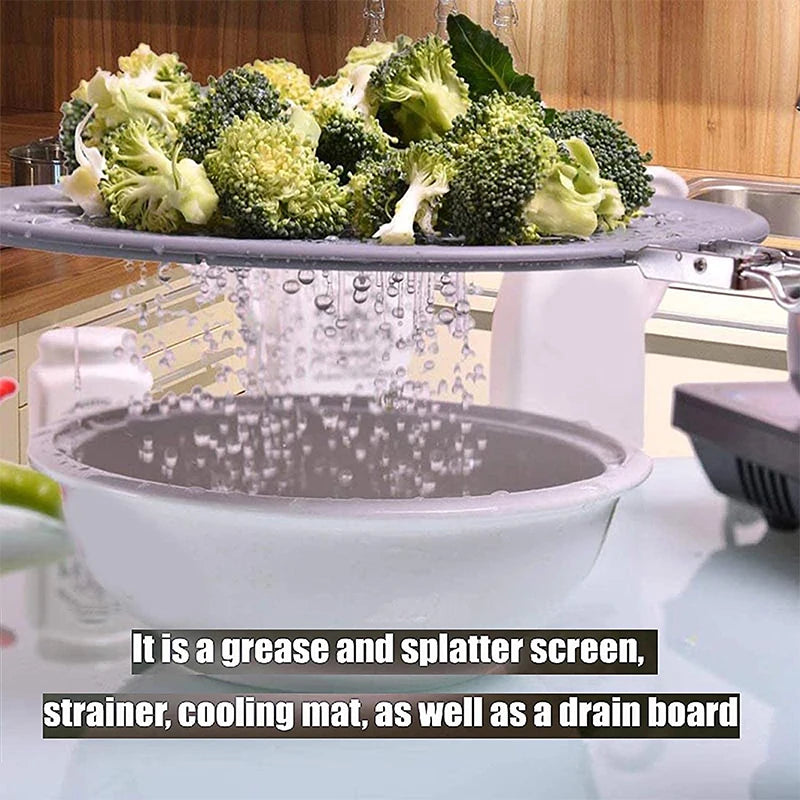 Silicone Splatter Screen with Handle