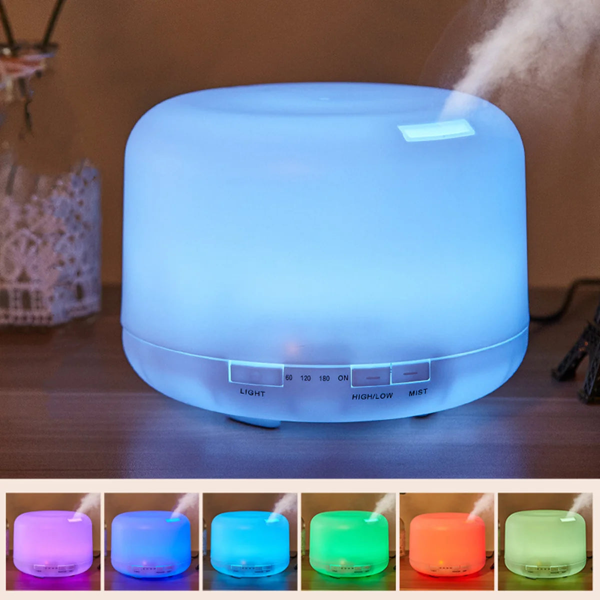 500ml Color-Changing Essential Oil Diffuser