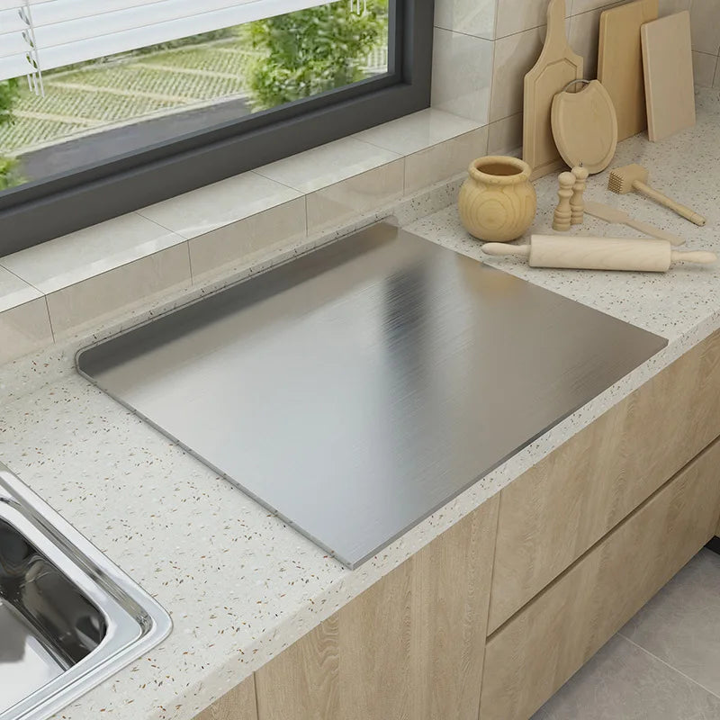 L-Shaped Stainless Steel Countertop Prep Board