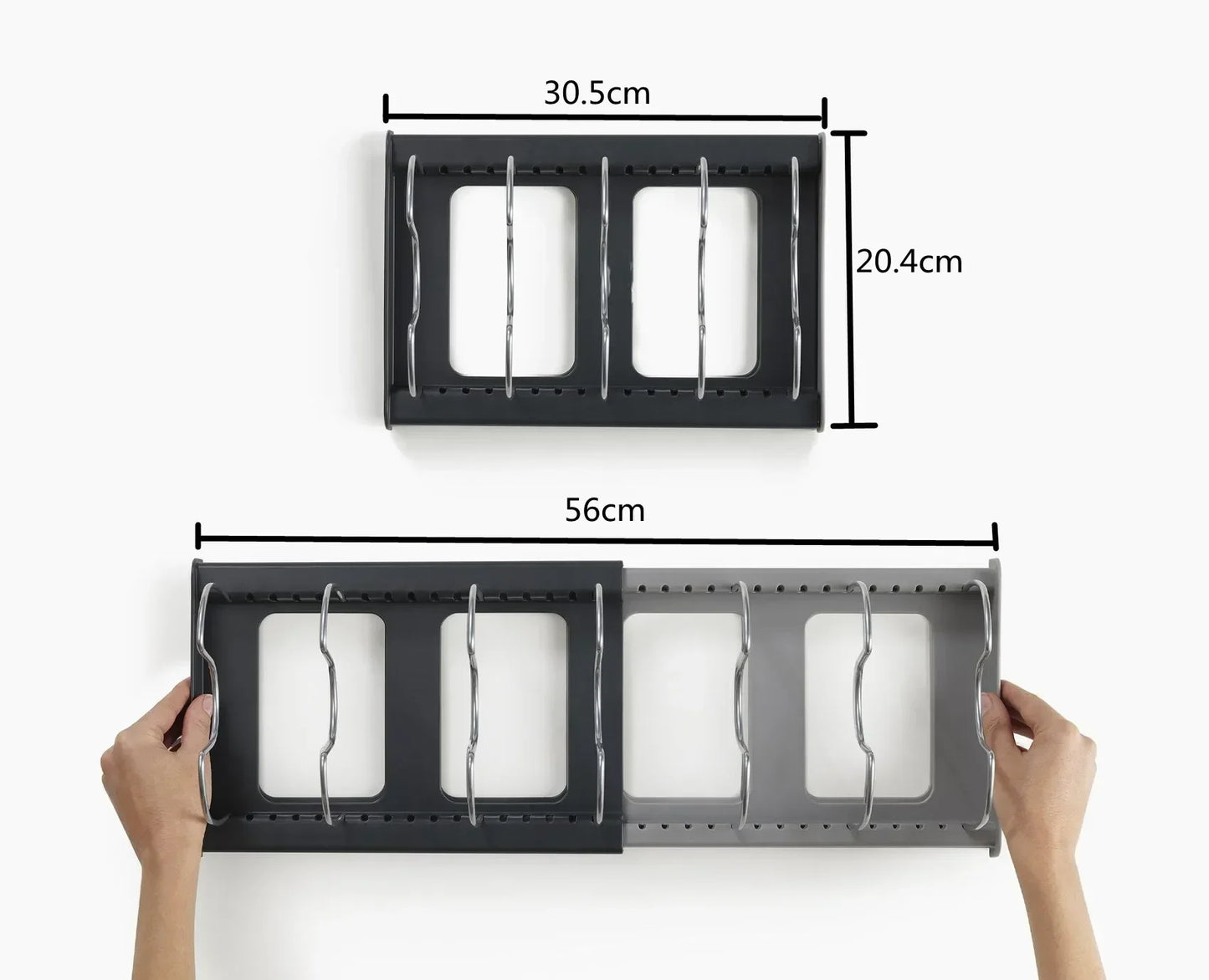 Expandable 7-Slot Pot & Lid Organizer