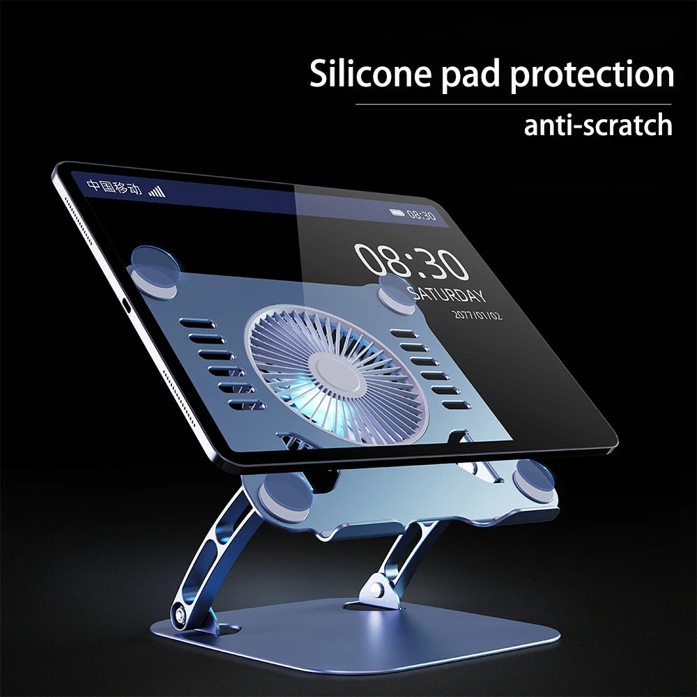 Adjustable Aluminum Laptop Stand with Cooling Fan