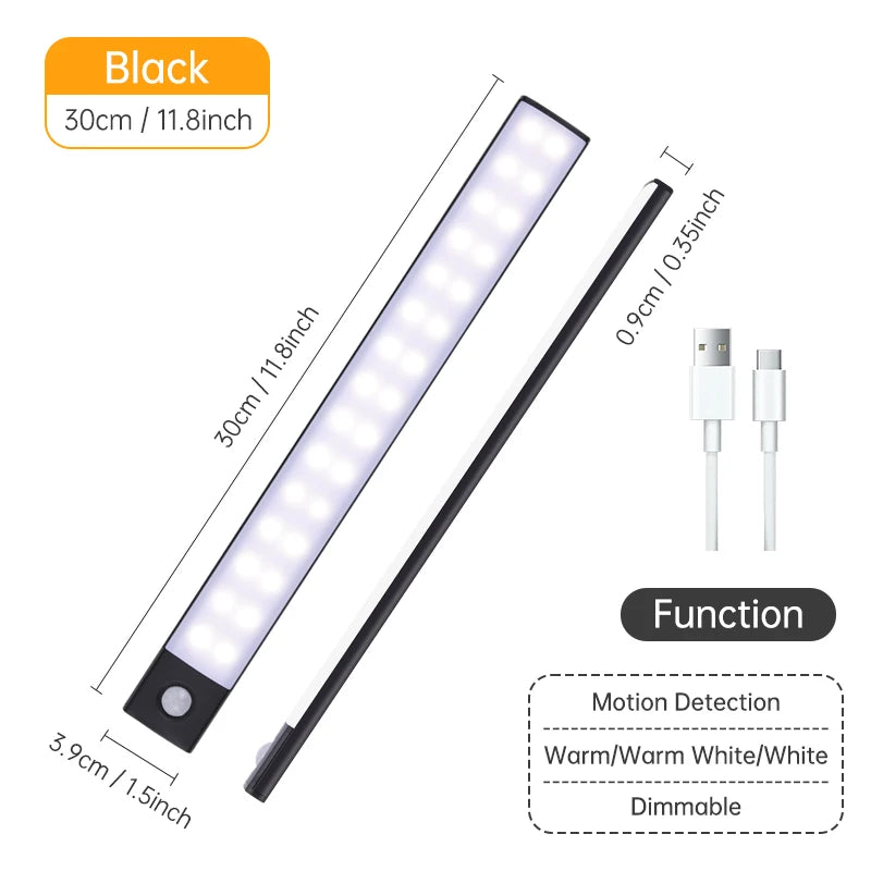 3-Color Rechargeable Motion Sensor Light Bar