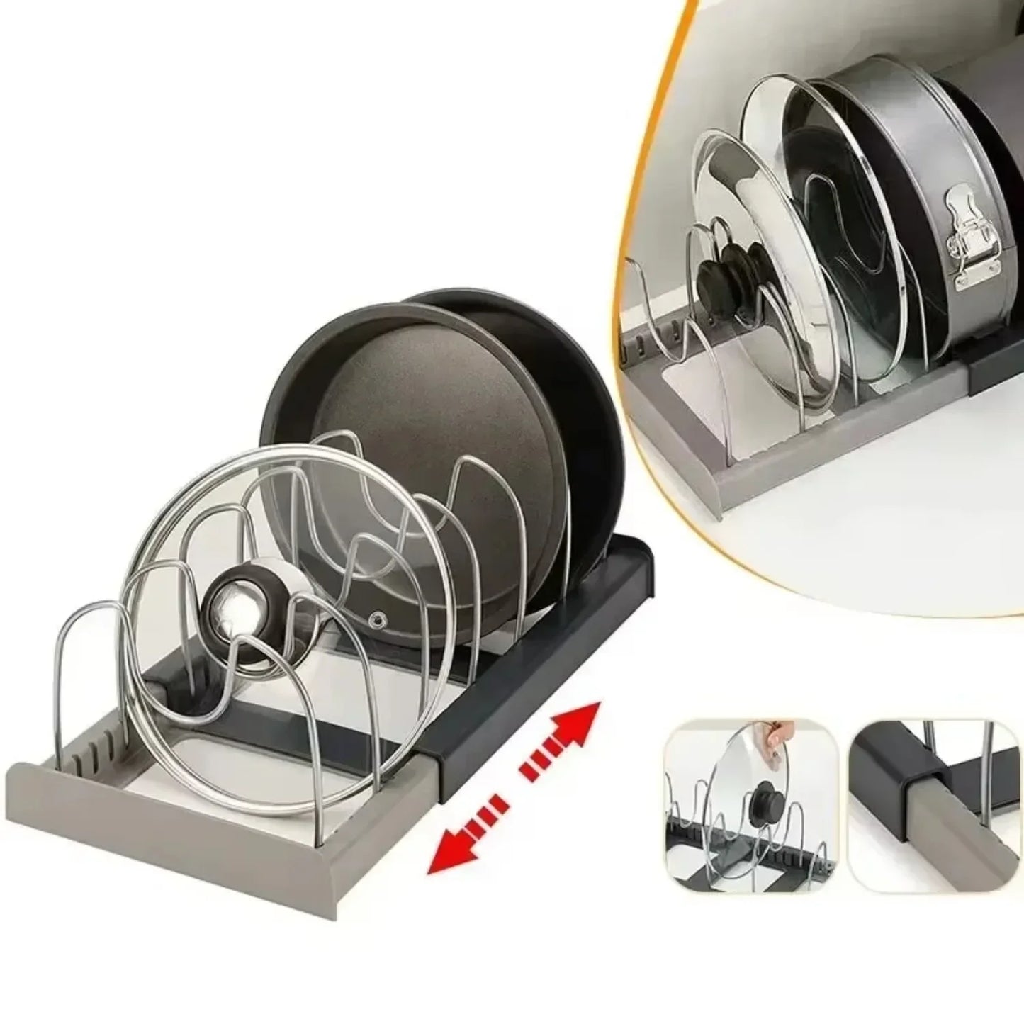Expandable Pot & Pan Organizer Rack