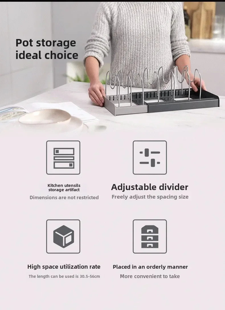 Expandable Pot & Pan Organizer Rack