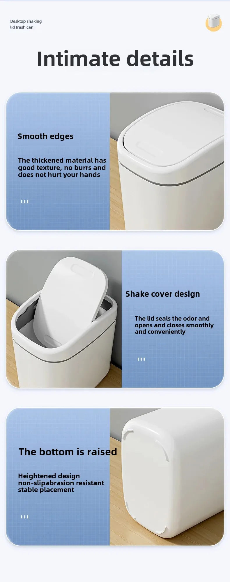 Mini Swing-Lid Desktop Trash Can